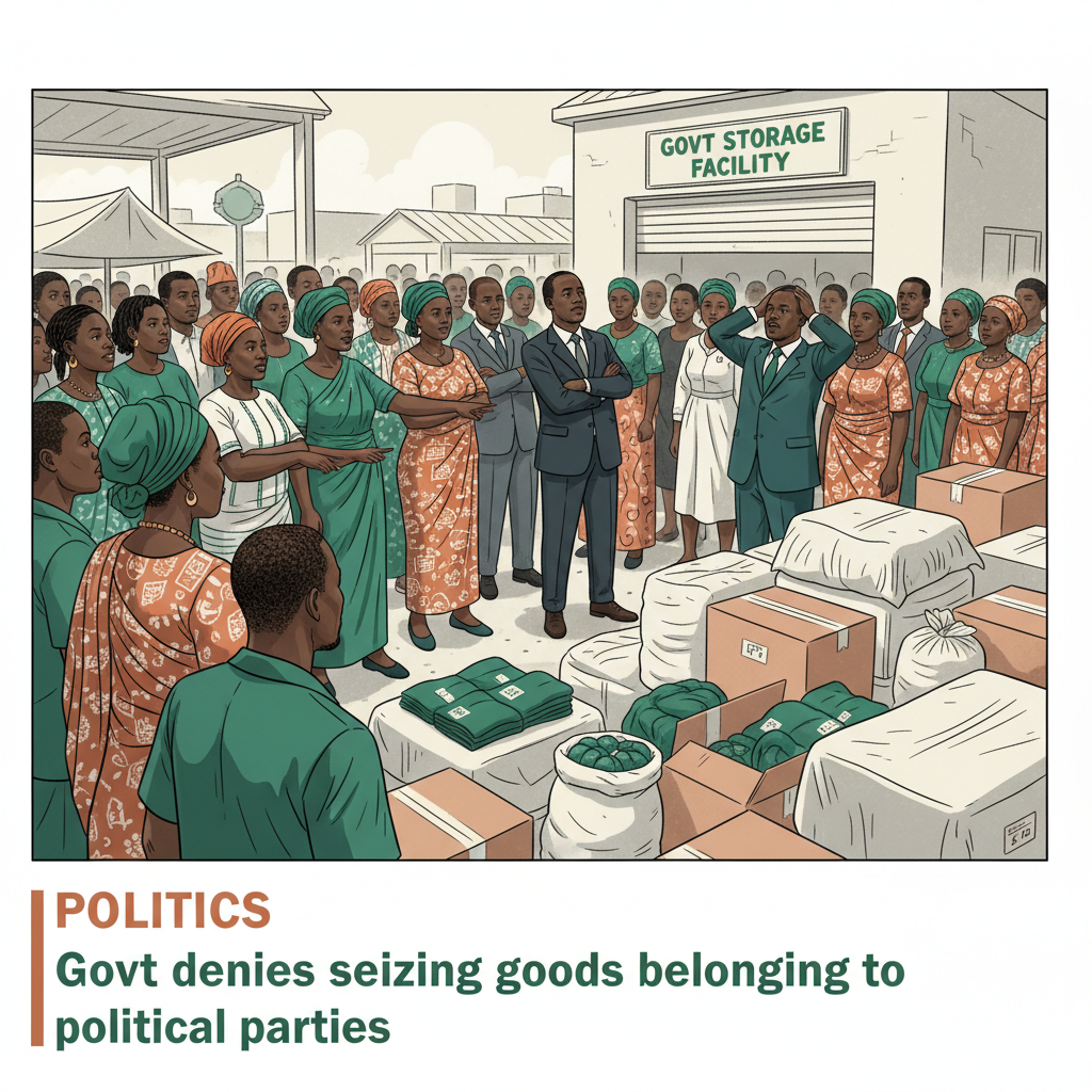 Govt denies seizing goods belonging to political parties