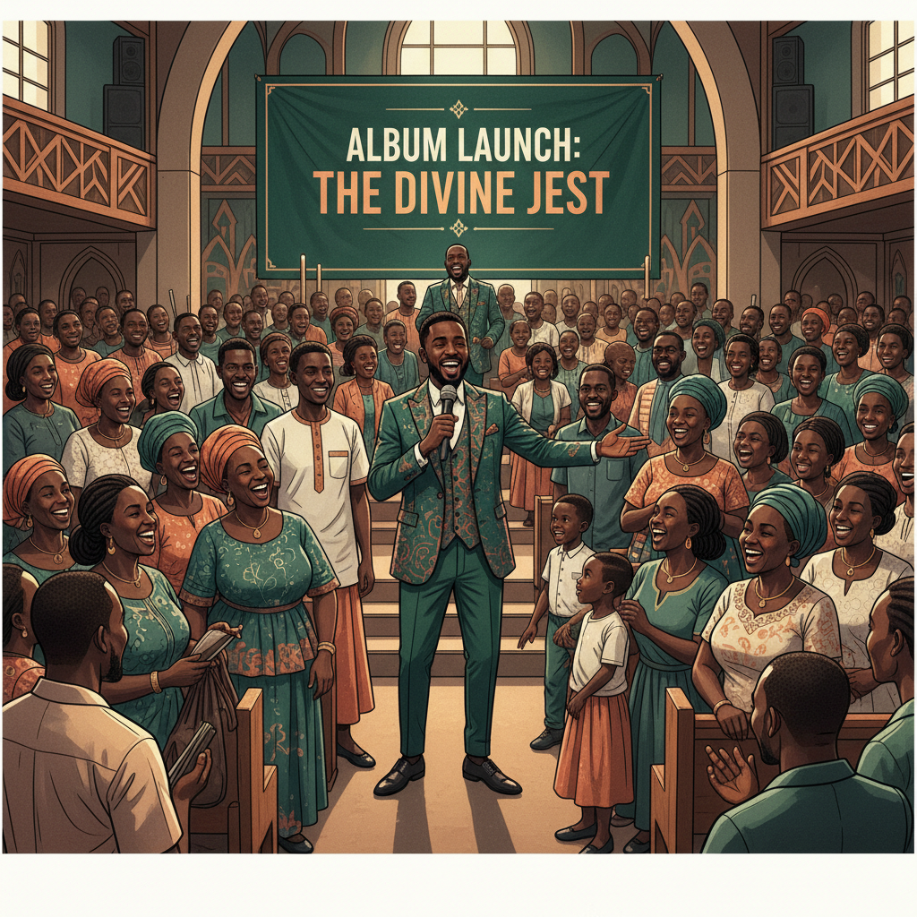 Lucky Comedy defends attire at church album launch.
