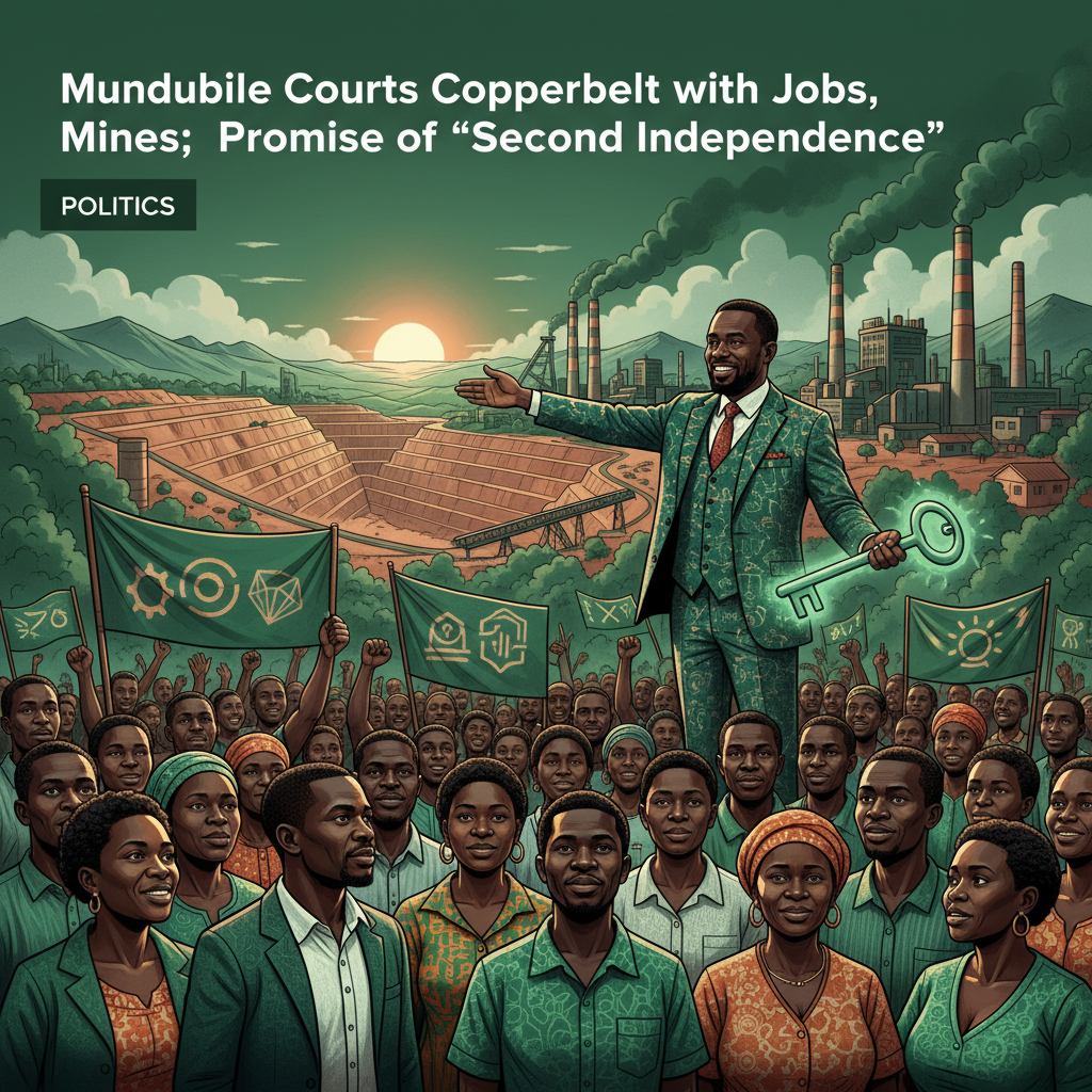Mundubile Courts Copperbelt with Jobs, Mines; Promise of “Second Independence”