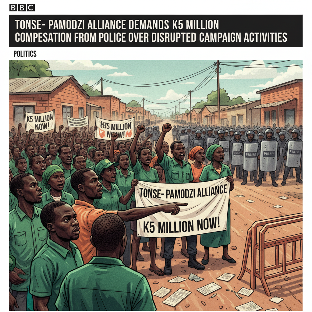TONSE- PAMODZI ALLIANCE DEMANDS K5 MILLION COMPENSATION FROM POLICE OVER DISRUPTED CAMPAIGN ACTIVITIES