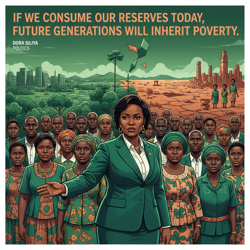 “IF WE CONSUME OUR RESERVES TODAY, FUTURE GENERATIONS WILL INHERIT POVERTY” – DORA SILIYA