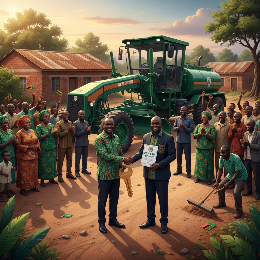 Nkana receives K6m CDF grader, water bowser