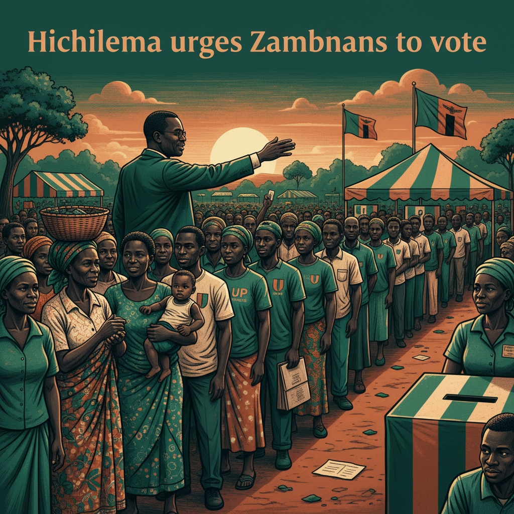Hichilema urges Zambians to vote in general election