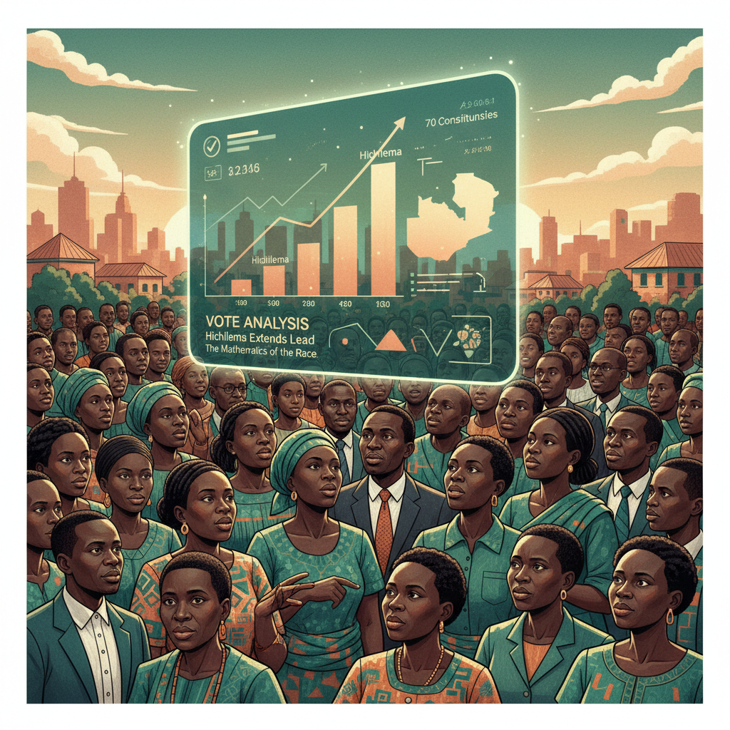 VOTE ANALYSIS | Hichilema Extends Lead as 70 Constituencies Reveal the Mathematics of the Race