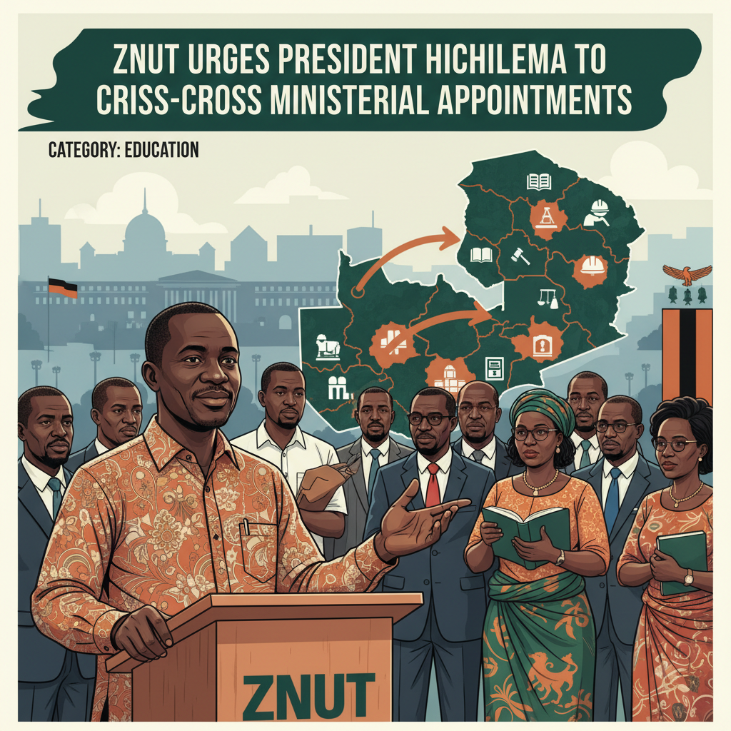 ZNUT URGES PRESIDENT HICHILEMA TO CRISS-CROSS MINISTERIAL APPOINTMENTS