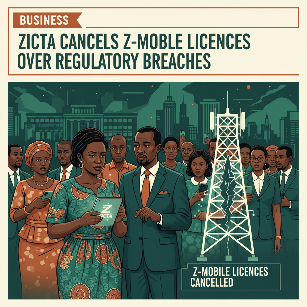 ZICTA CANCELS Z-MOBILE LICENCES OVER REGULATORY BREACHES