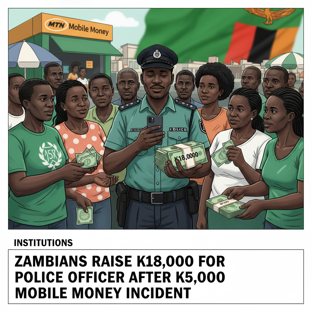 ZAMBIANS RAISE K18,000 FOR POLICE OFFICER AFTER K5,000 MOBILE MONEY INCIDENT
