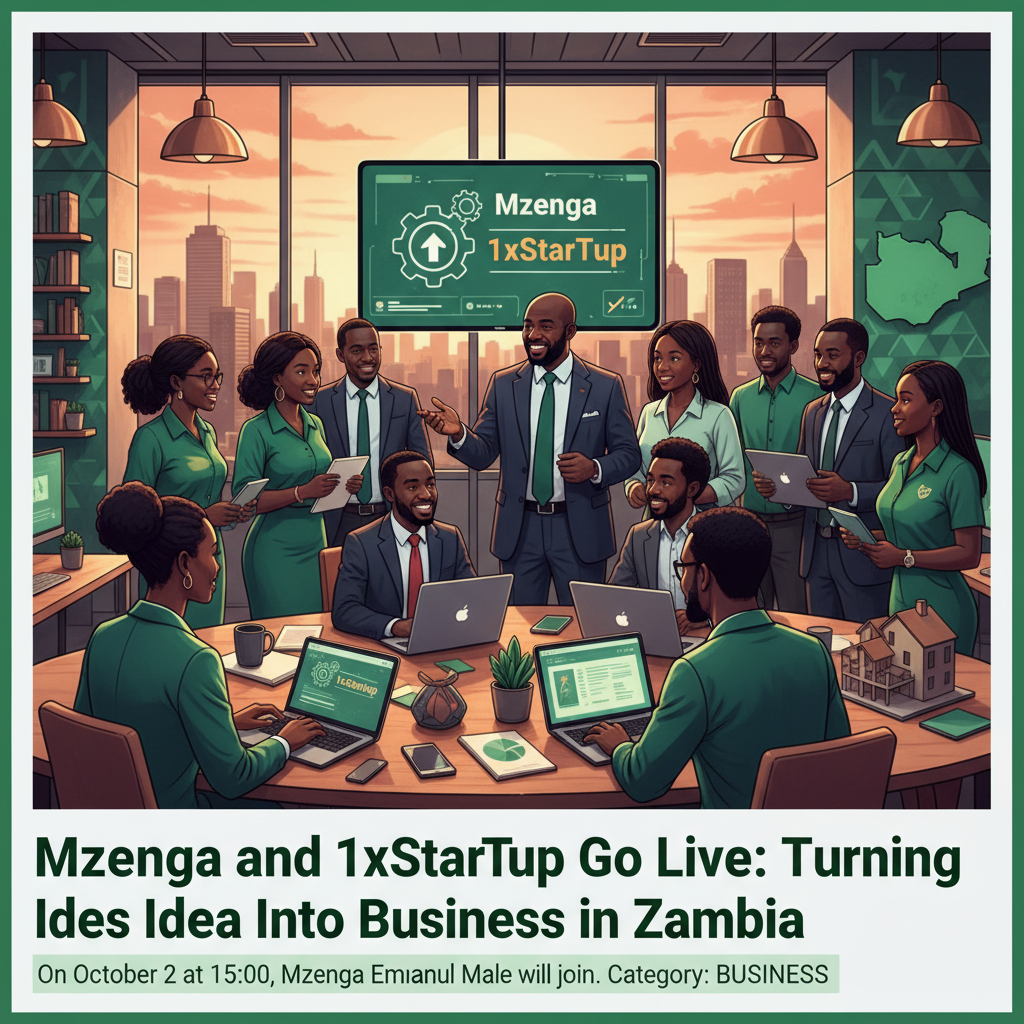 Mzenga and 1xStartUp Go Live: Turning Ideas Into Business in Zambia On October 2 at 15:00, Mzenga Emmanuel Mwale will join