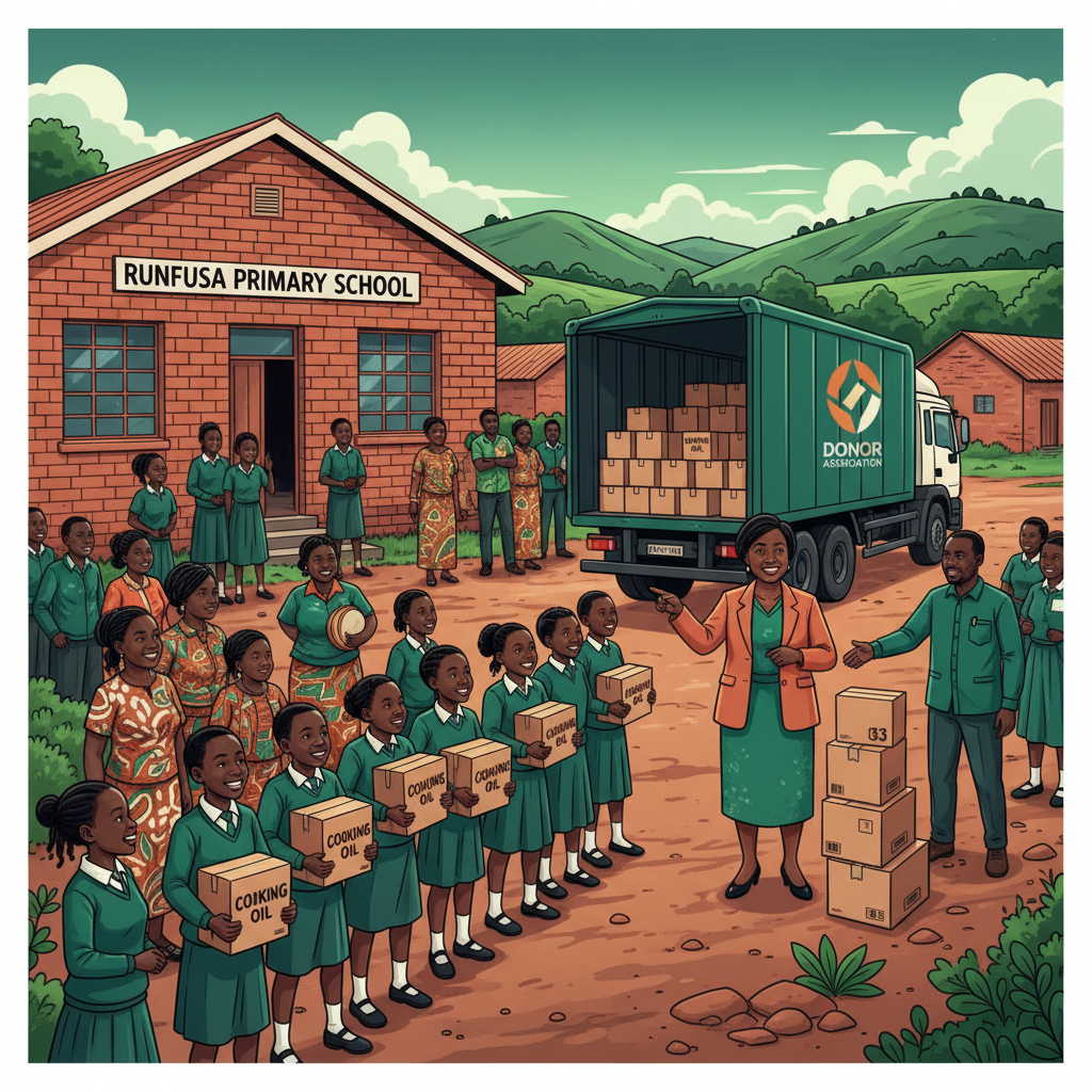 Runfusa schools receive 83 boxes of cooking oil