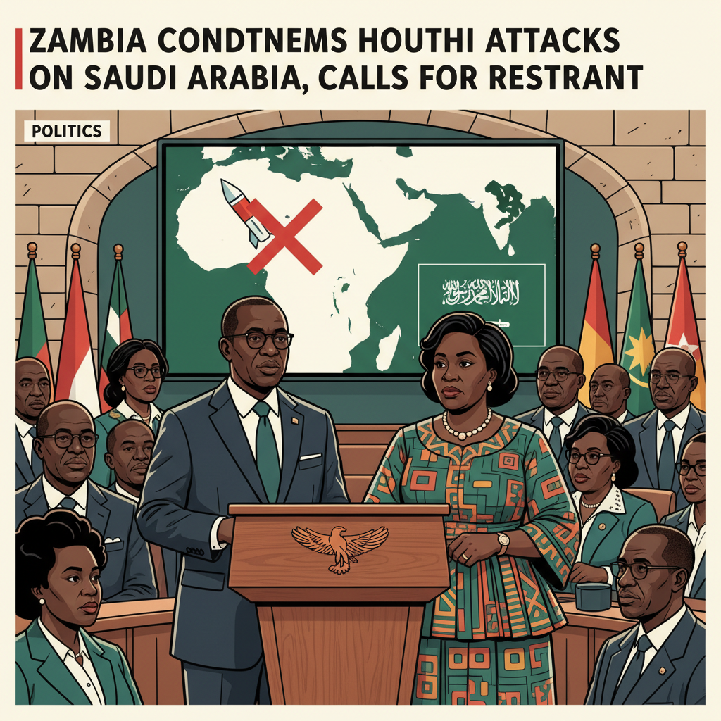ZAMBIA CONDEMNS HOUTHI ATTACKS ON SAUDI ARABIA, CALLS FOR RESTRAINT