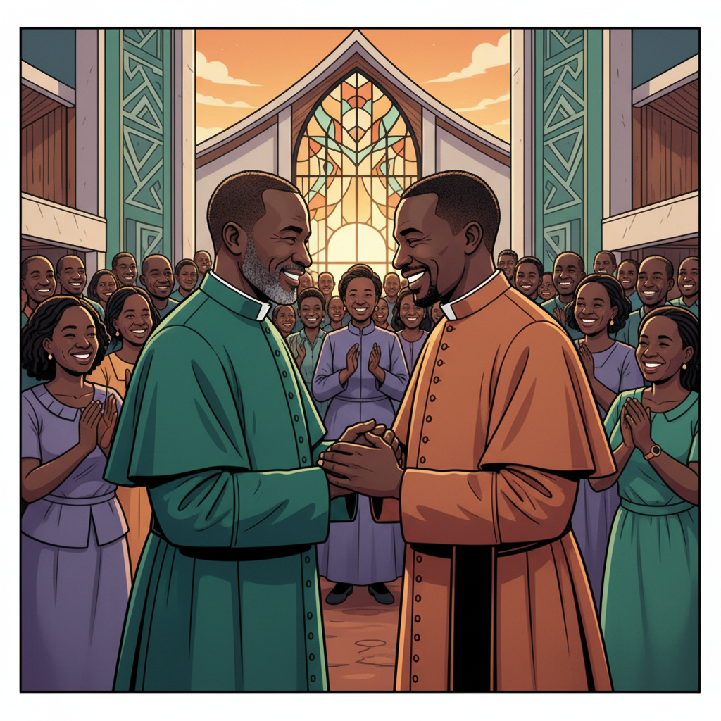 Father Tyola and Father Frank Bwalya Reconcile