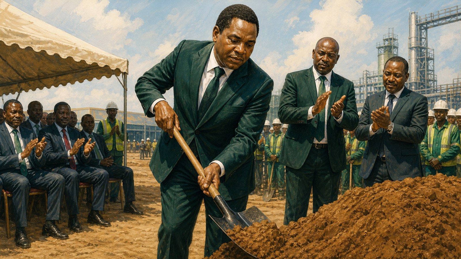 Hichilema breaks ground on US$1.6 billion urea plant expansion in Chilanga and warns officials who delay projects