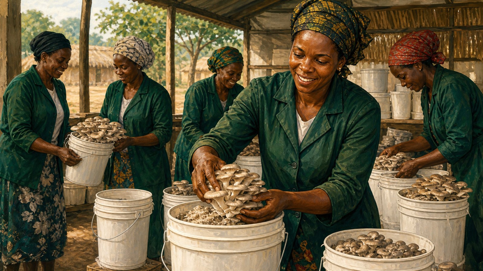 How 70 mushroom buckets changed the game for a women’s cooperative in Petauke, Zambia