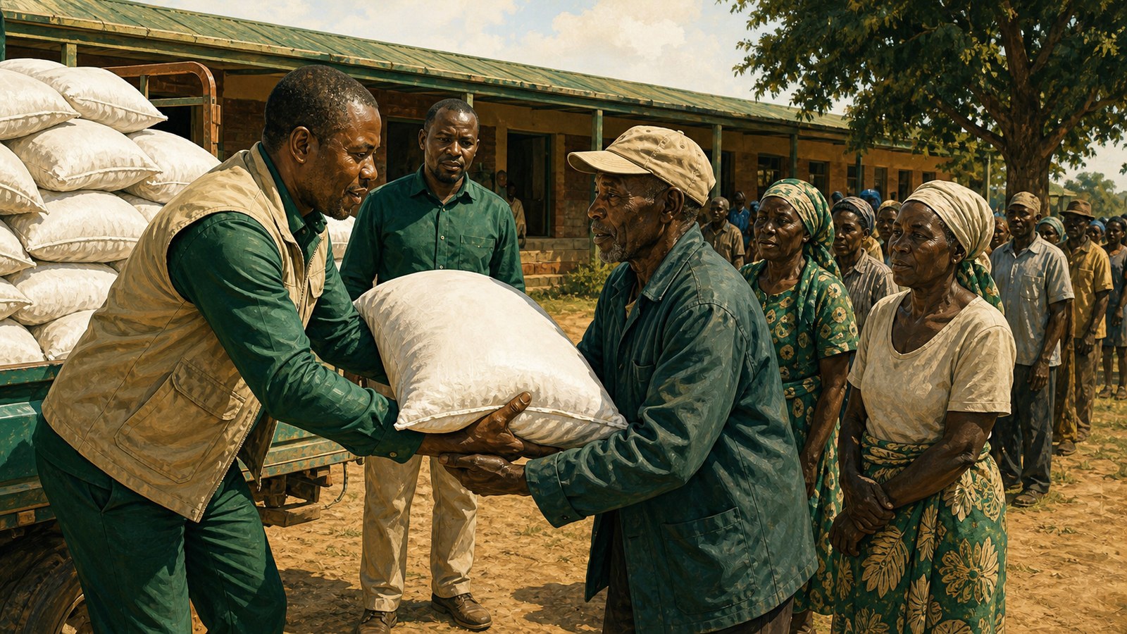 Mpongwe West MP donates mealie meal to over 1,000 vulnerable people