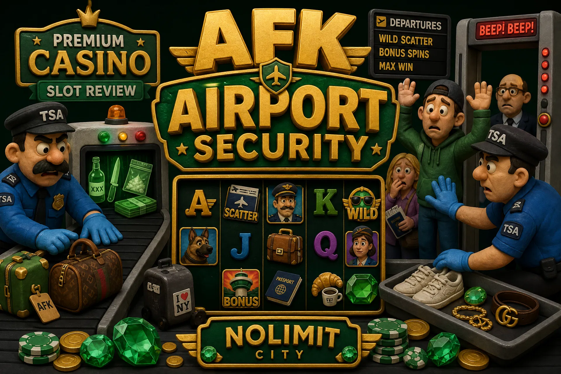 Review AFK Airport Security (Nolimit City) — Slot Bandara Kocak, 12 Fitur & Max Win 19.693x!