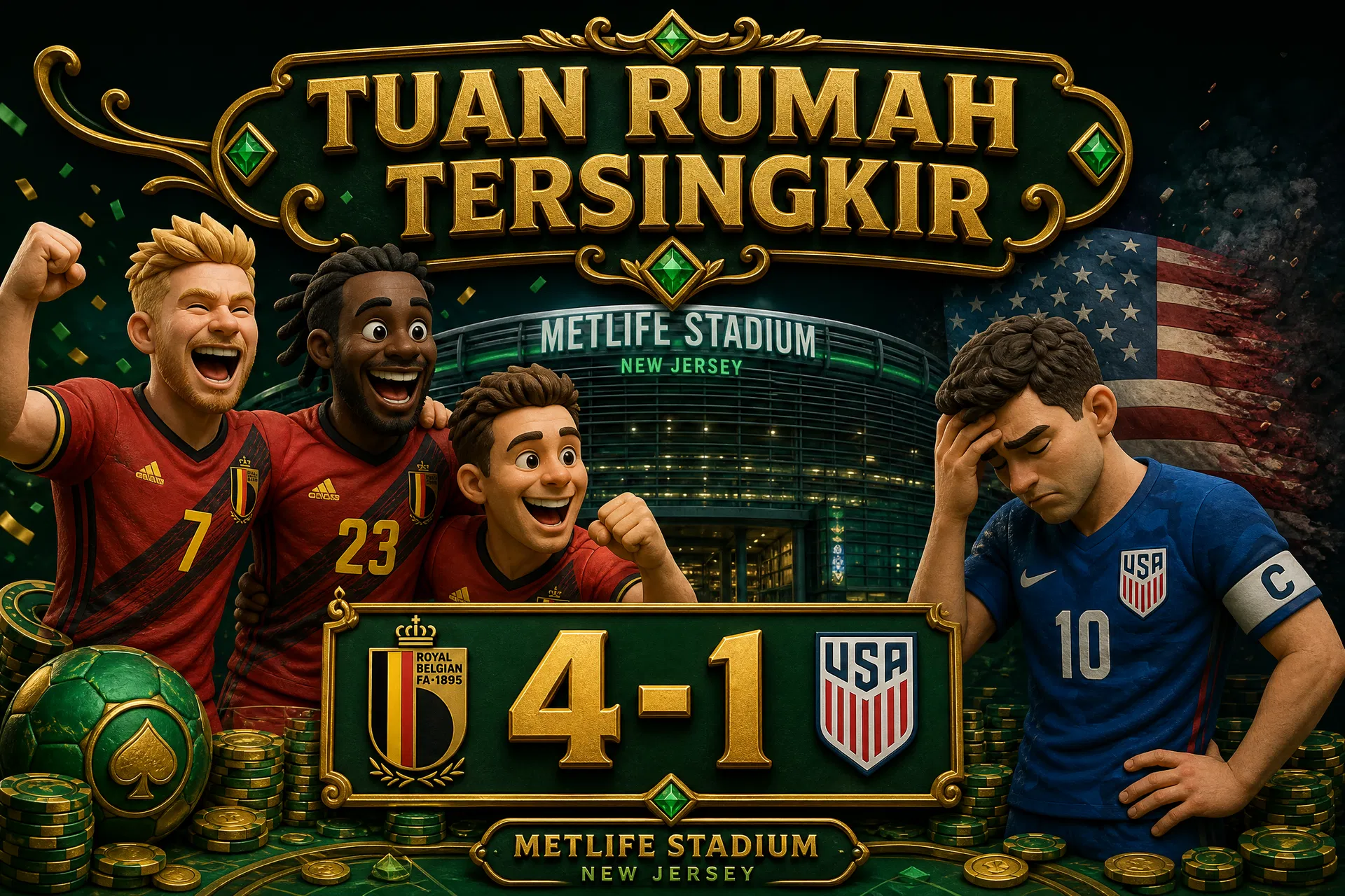 Piala Dunia 2026: Belgia 4-1 USA, Tuan Rumah Tersingkir! + Preview Argentina vs Mesir