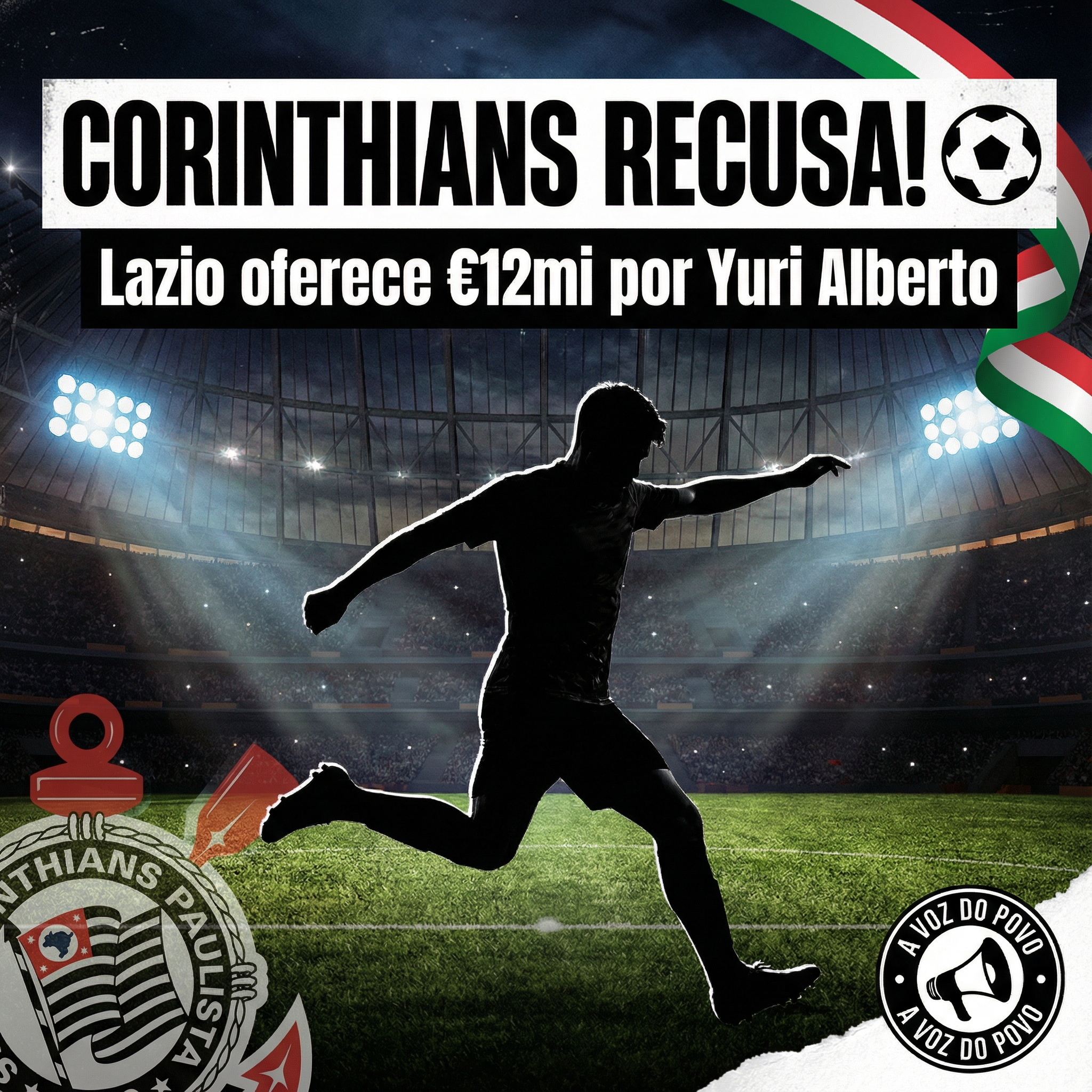 Corinthians Recusa Oferta de €12 Milhões da Lazio por Yuri Alberto