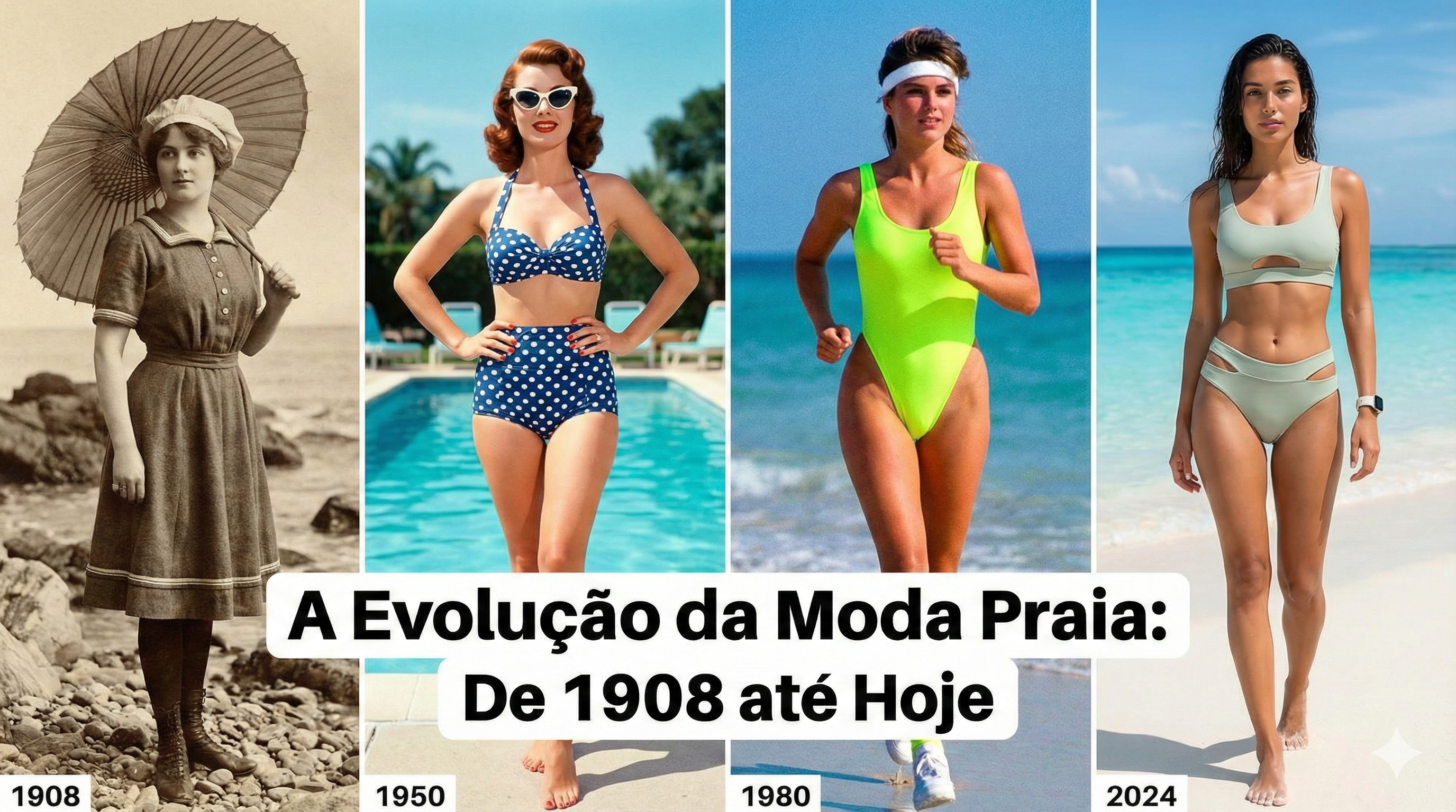 A Evolução da Moda Praia: De 1908 até Hoje