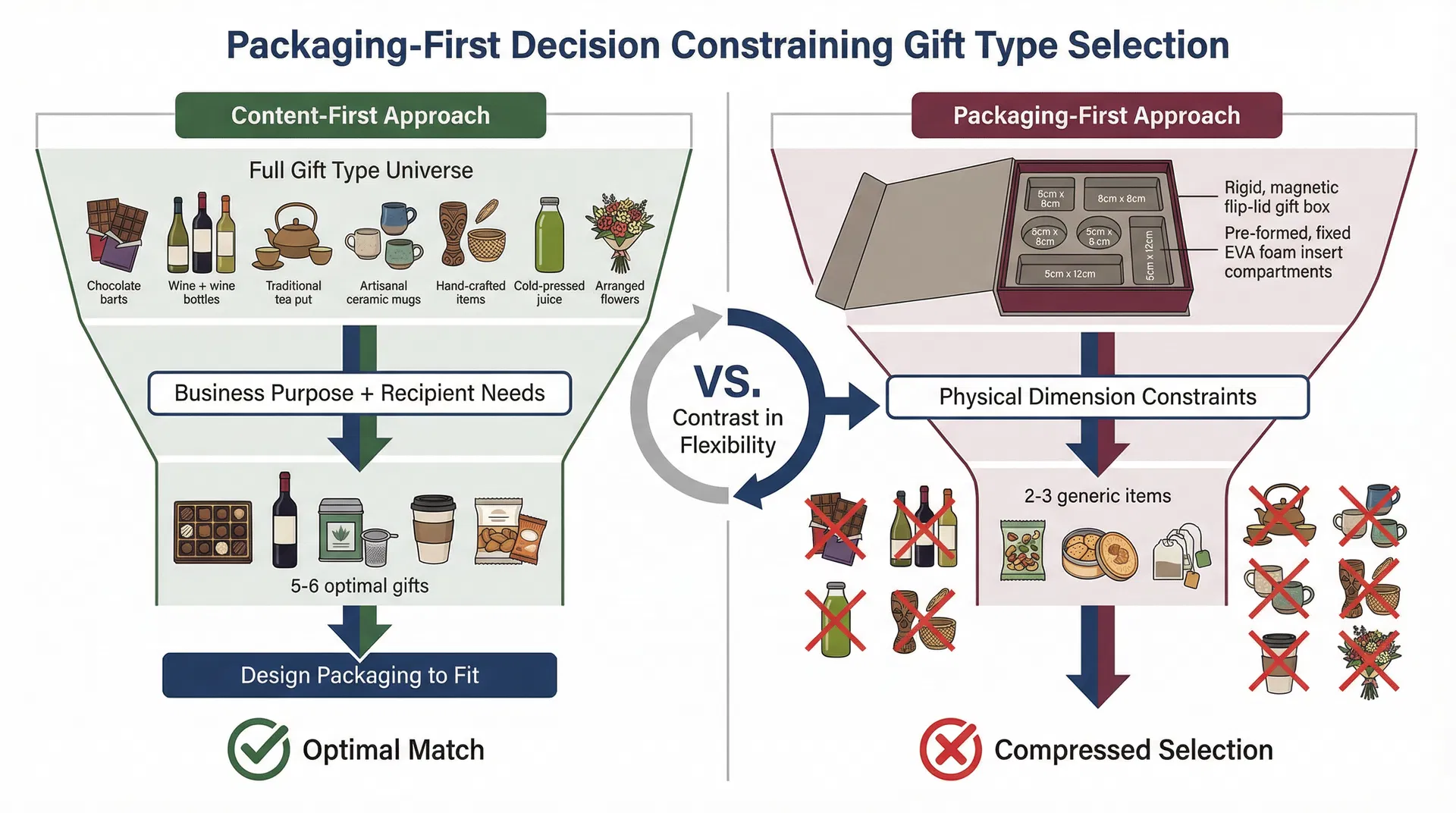 先選好精美禮盒再挑內容物，為什麼最後能放進去的東西反而變少了？包裝結構先行對企業禮品類型的隱性壓縮