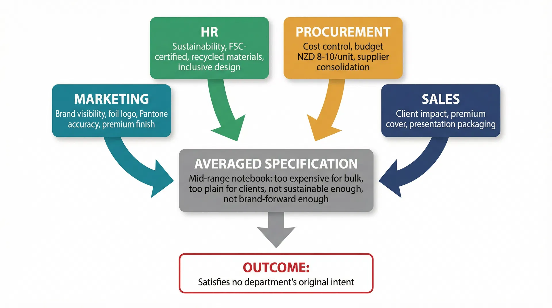 Why the Branded Notebook Specification That Left Your Building Was Already a Compromise Before Any Supplier Saw It