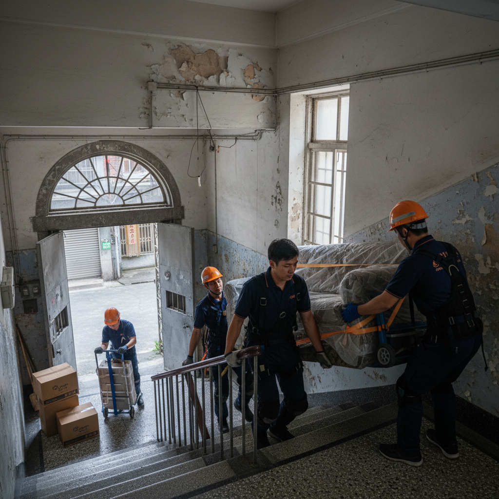 台北市老舊公寓搬家的樓梯搬運挑戰:無電梯建築的人力配置與安全防護