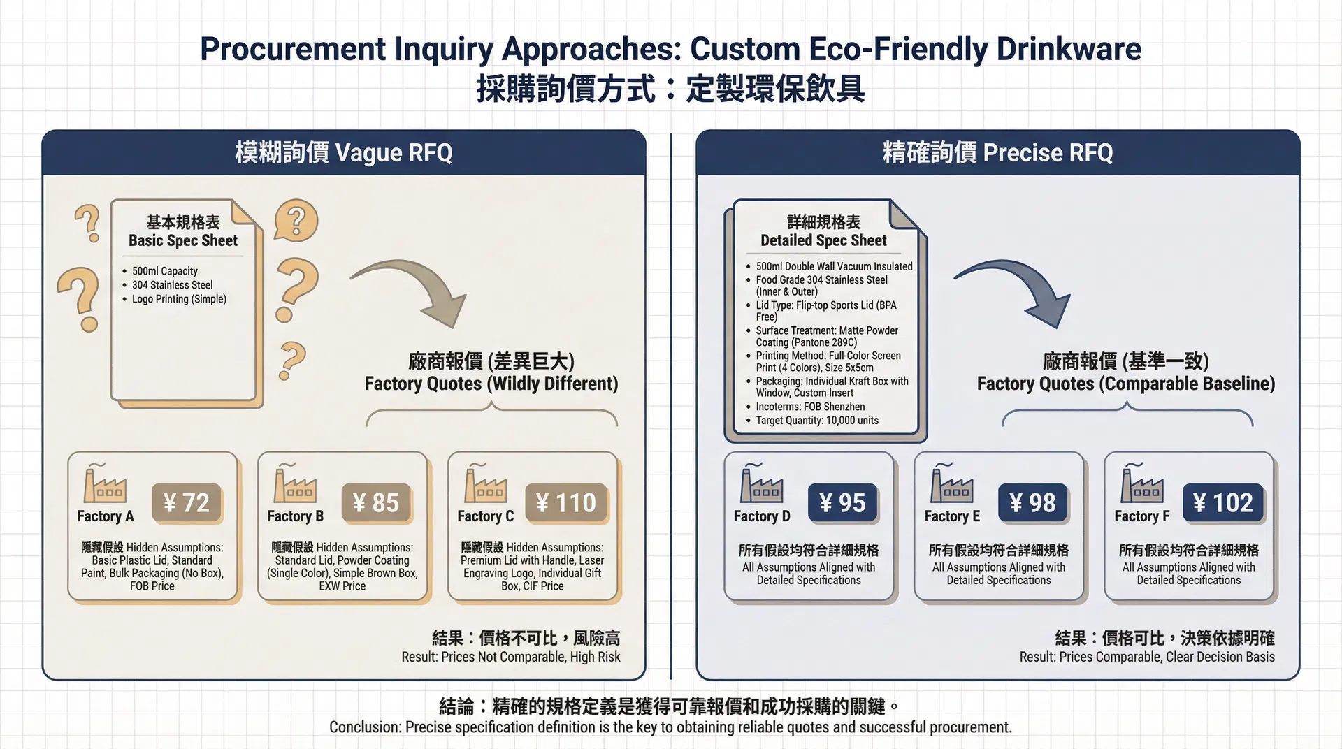 客製化環保杯詢價階段的資訊不對稱——為什麼「模糊規格」讓你拿到的報價幾乎不具可比性?