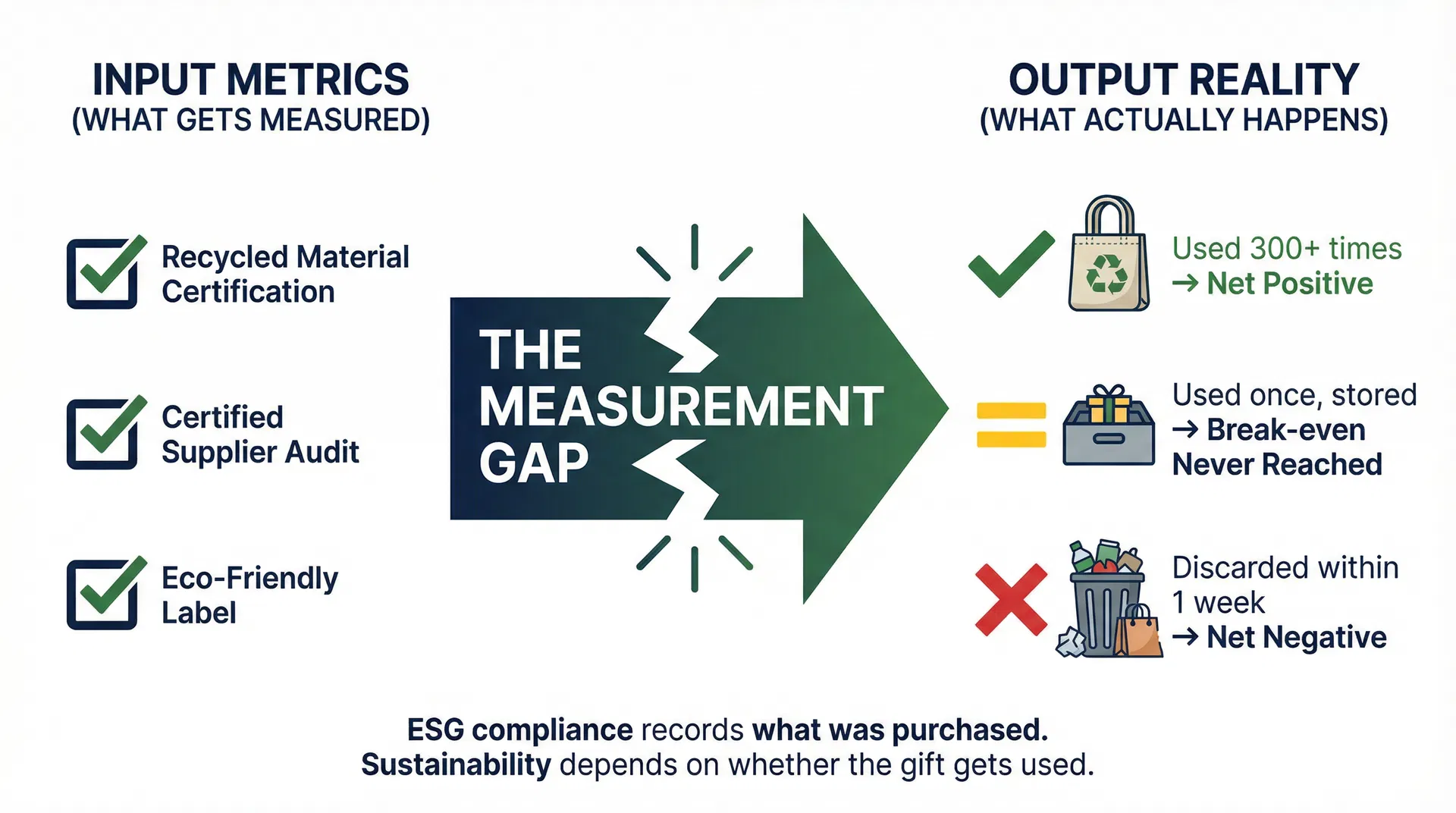 ESG 合規打了勾，禮品卻進了垃圾桶：企業禮品採購中的永續效果測量錯位