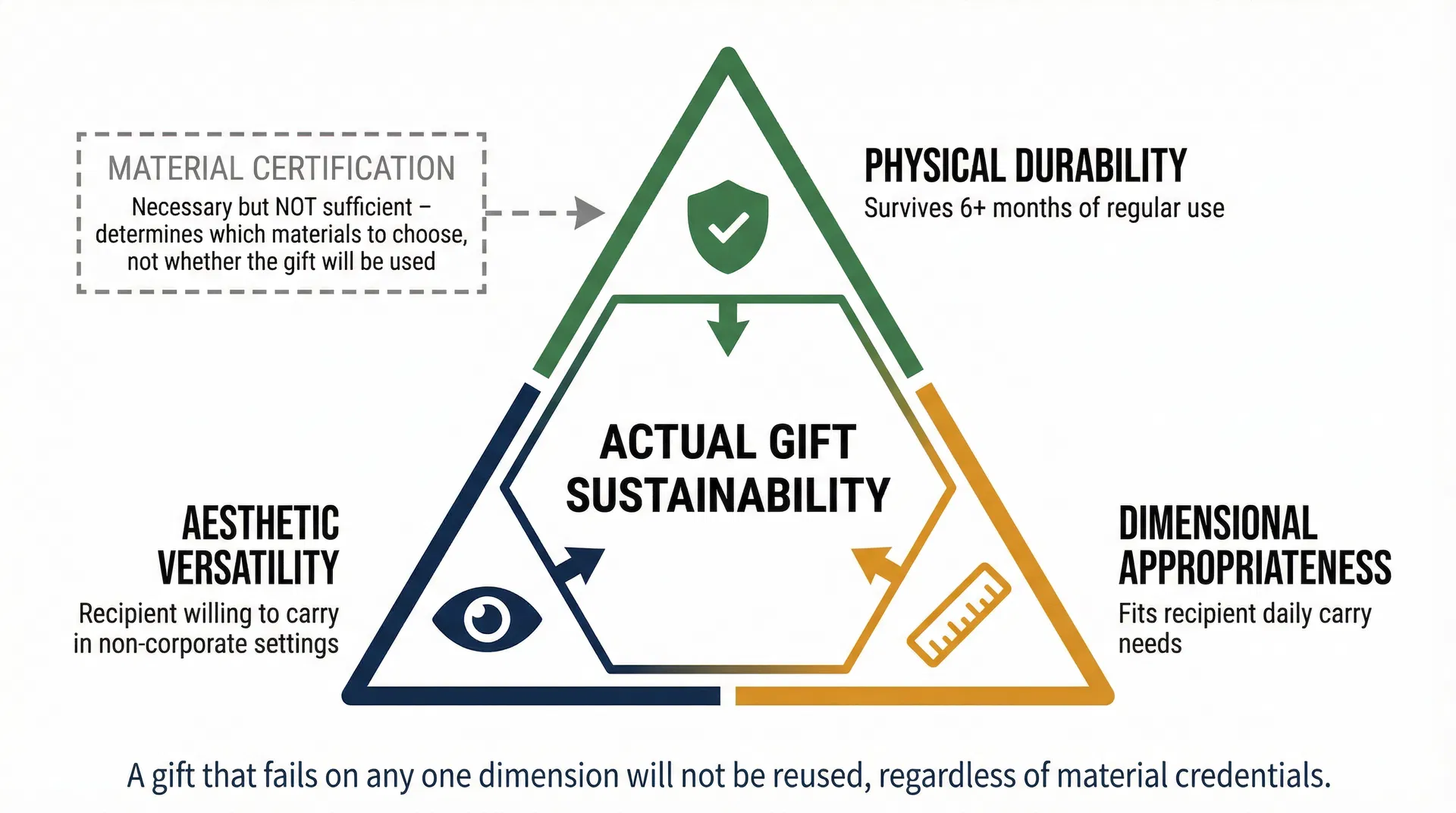 決定企業禮品實際永續效果的三個關鍵因素：耐用性、美觀多用途性、尺寸適切性