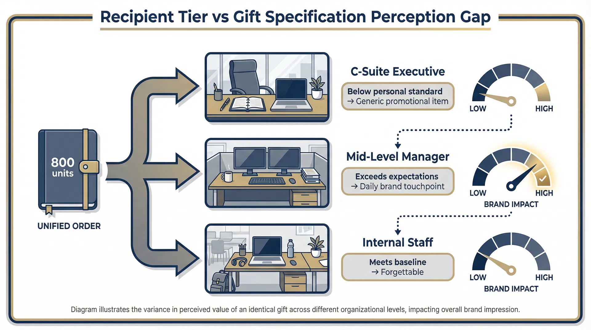 Recipient Tier Mismatch in Corporate Stationery Gifts: Why Uniform Specifications Produce Divergent Brand Perceptions Across Seniority Levels