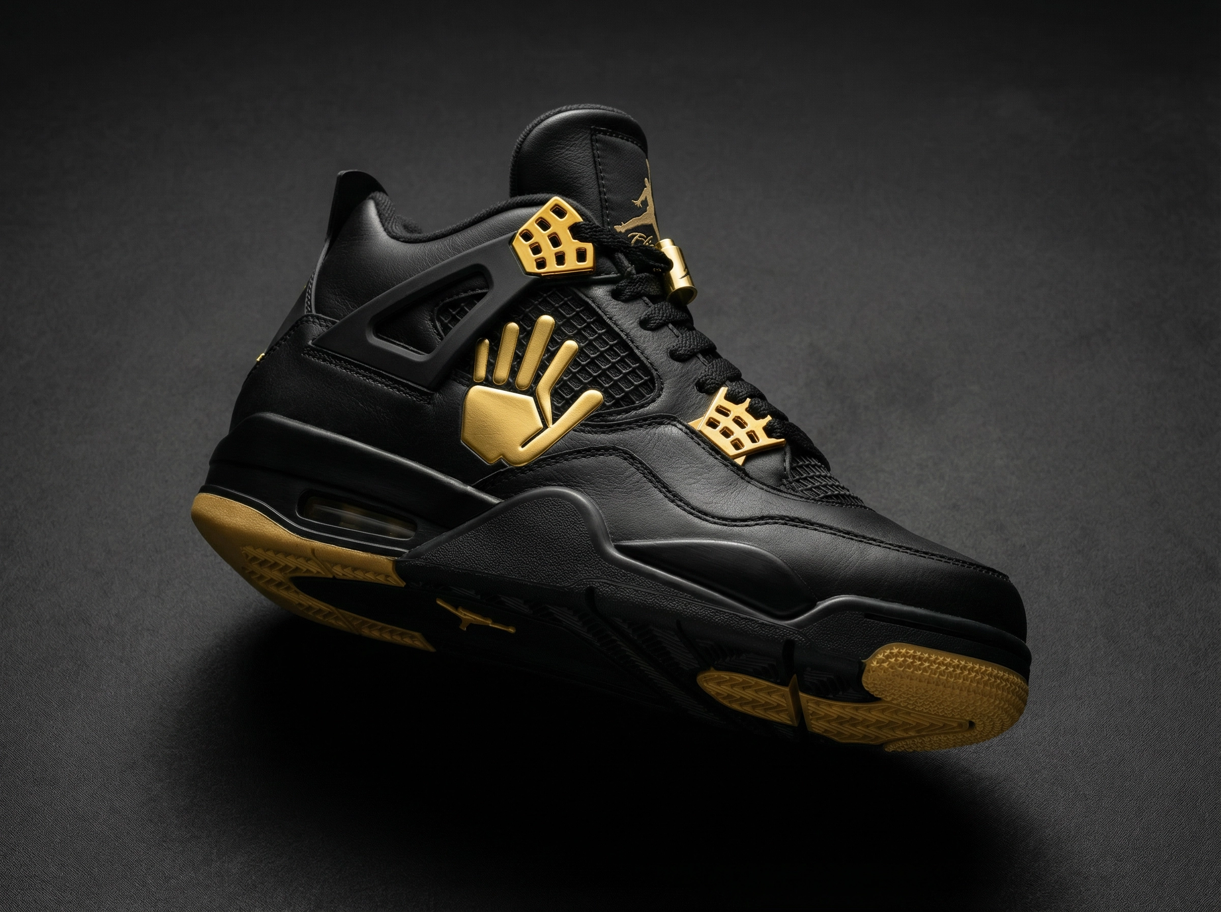 GIMUH Retro 4 Jet Black / Gold