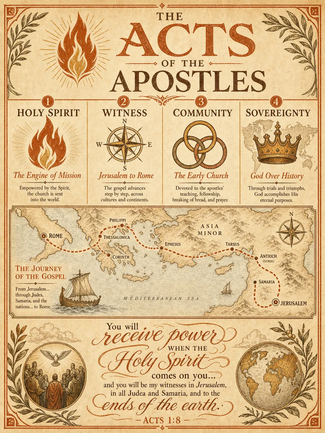 The Acts of the Apostles Visual Overview Infographic