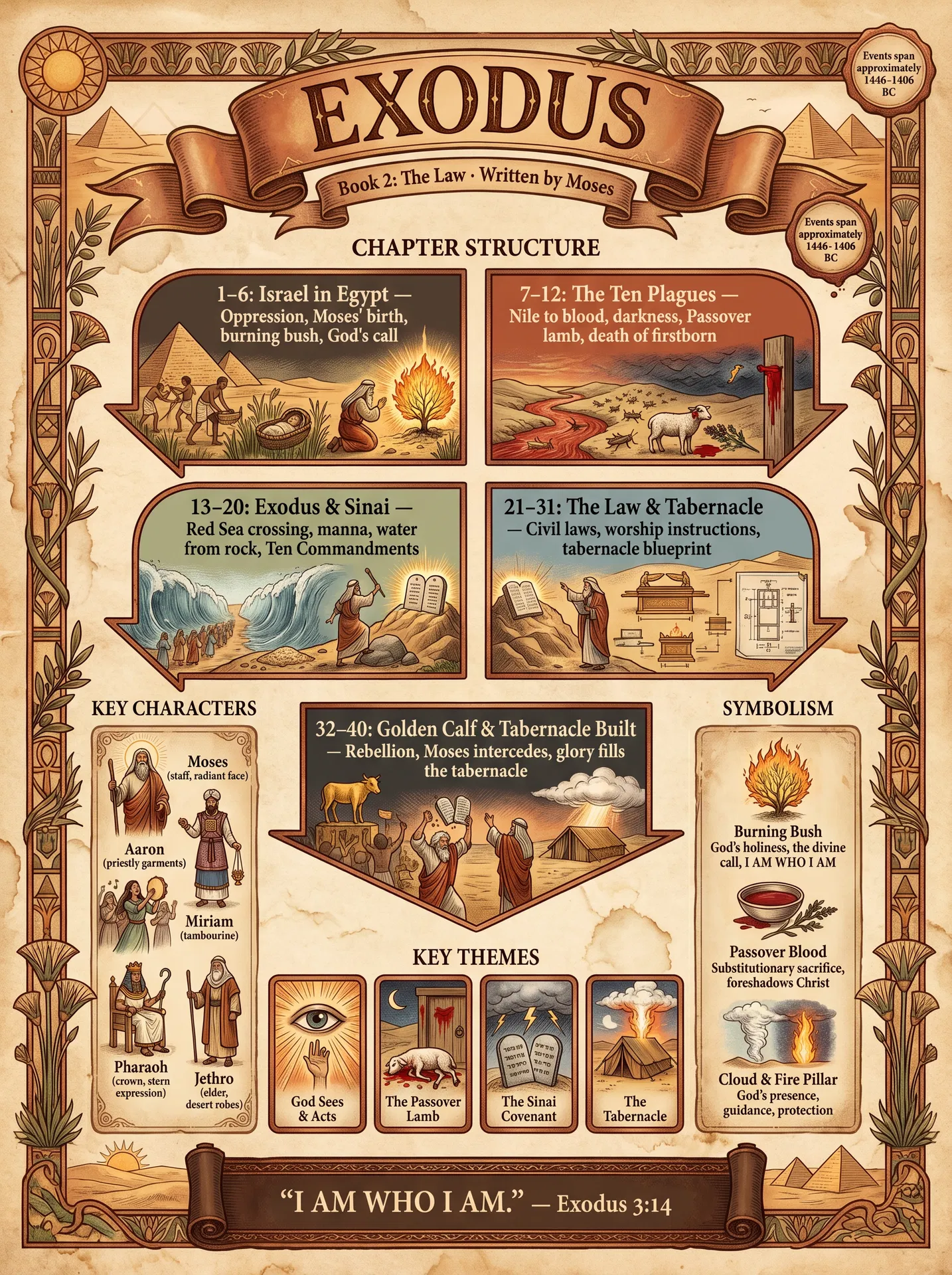 The Book of Exodus Visual Overview Infographic