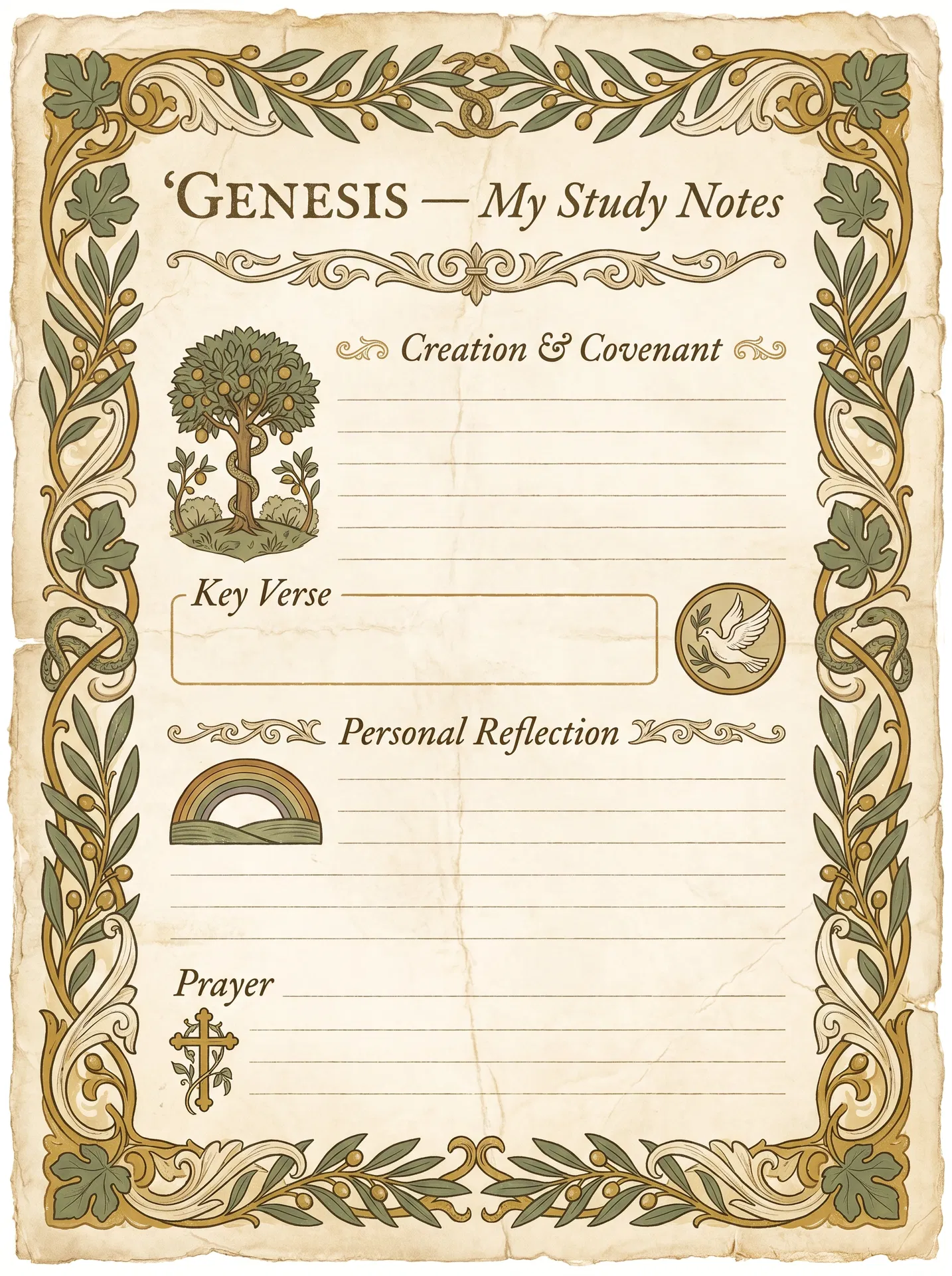 Genesis Personal Journal Template — BibleLum Study Pack
