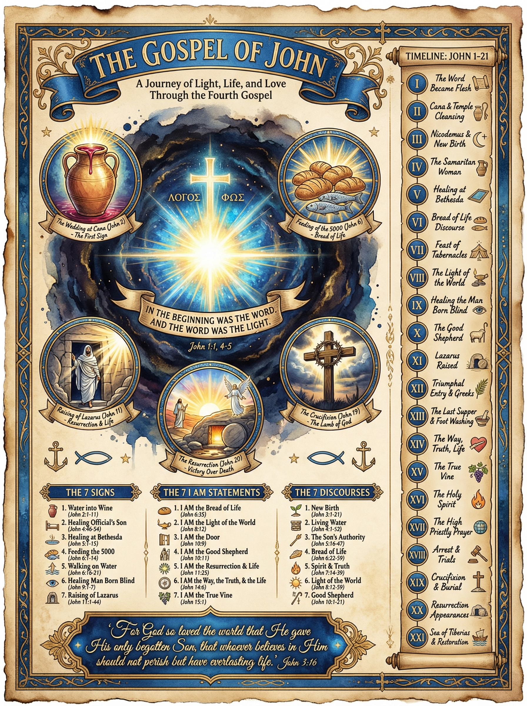 The Gospel of John Visual Overview Infographic