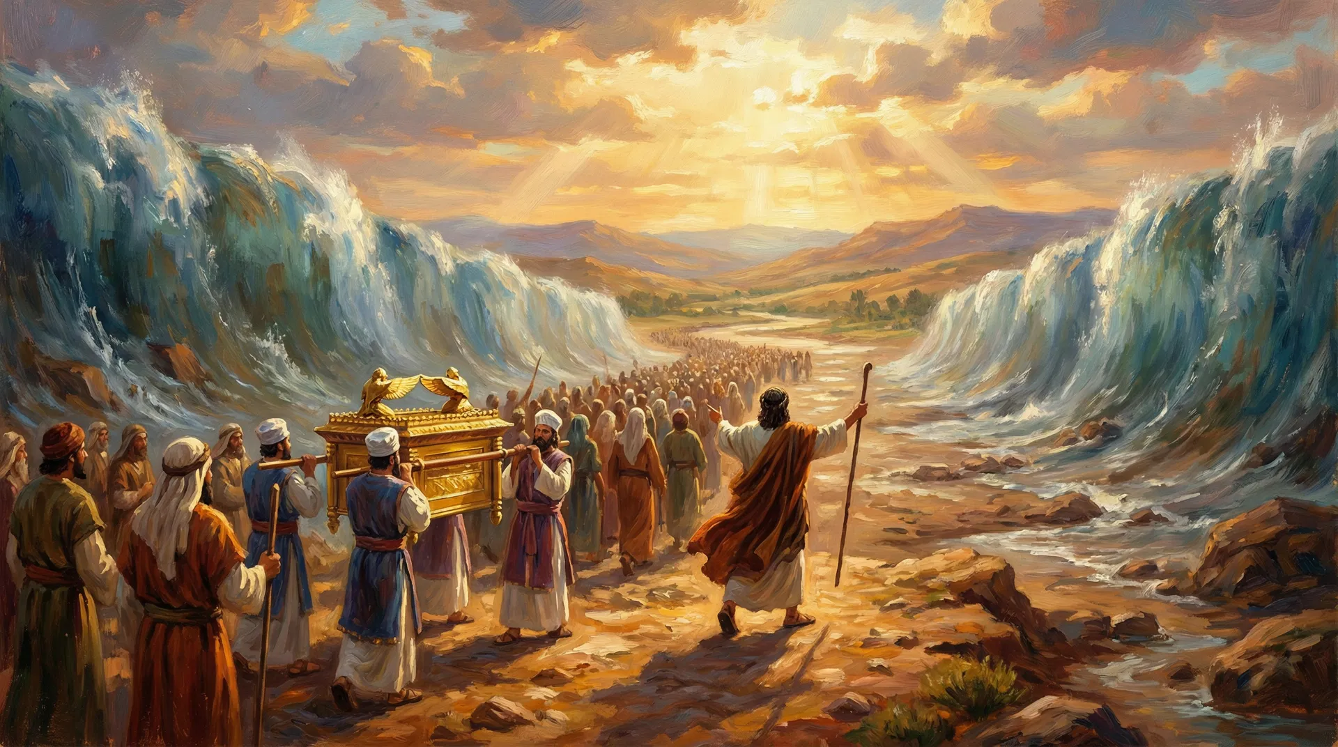 Joshua crossing the Jordan