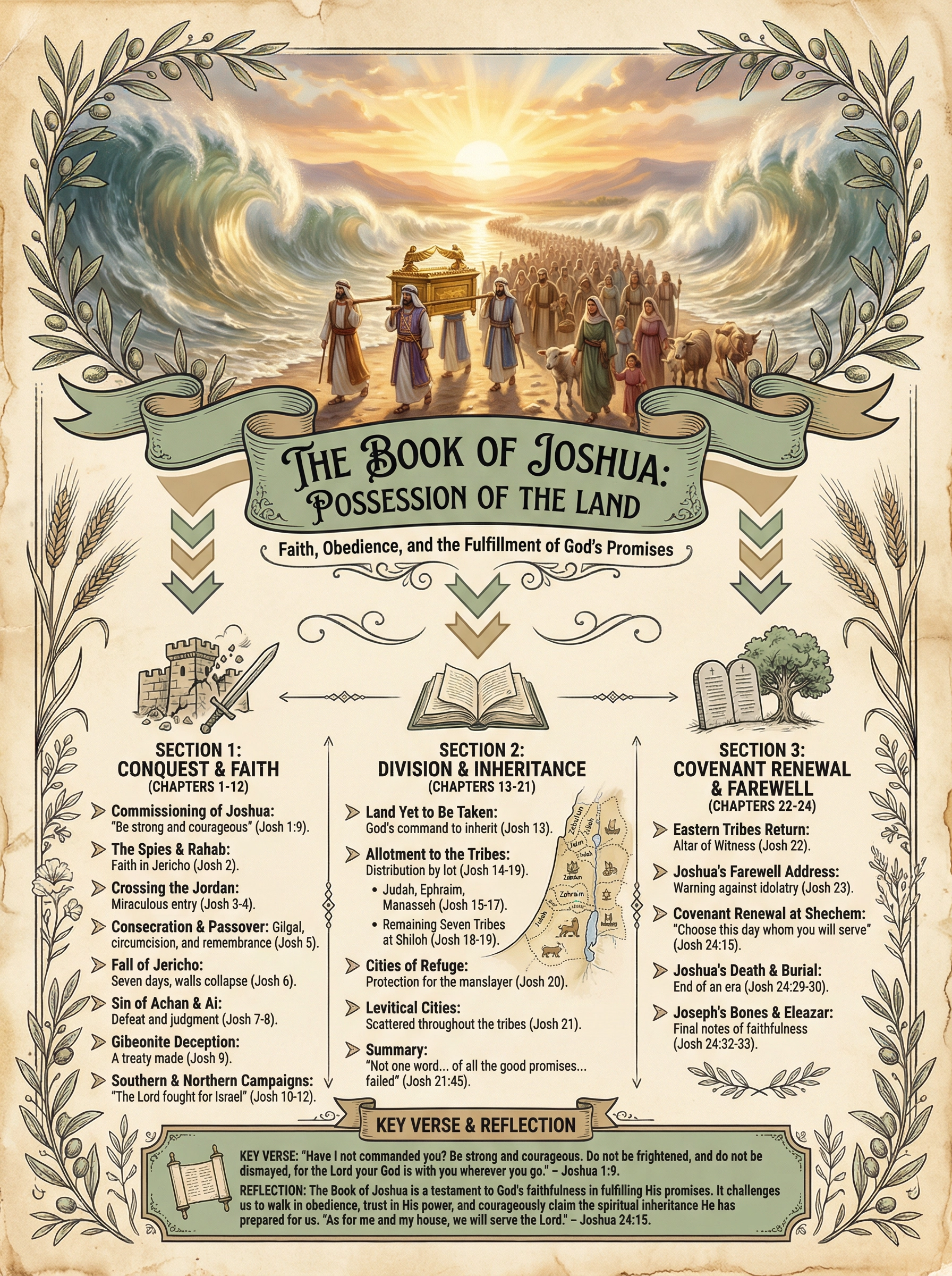 The Book of Joshua Visual Overview Infographic
