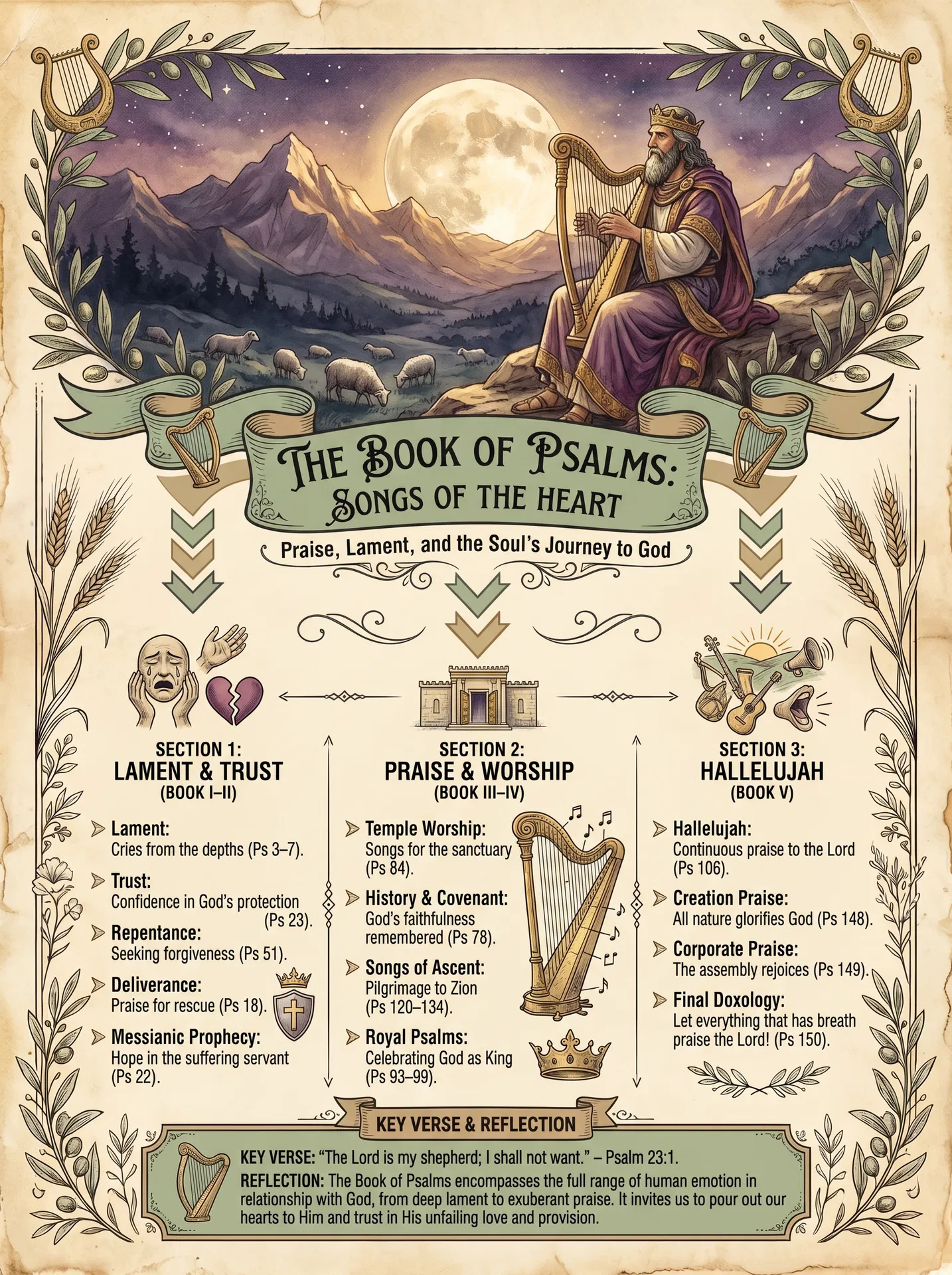 The Book of Psalms Visual Overview Infographic