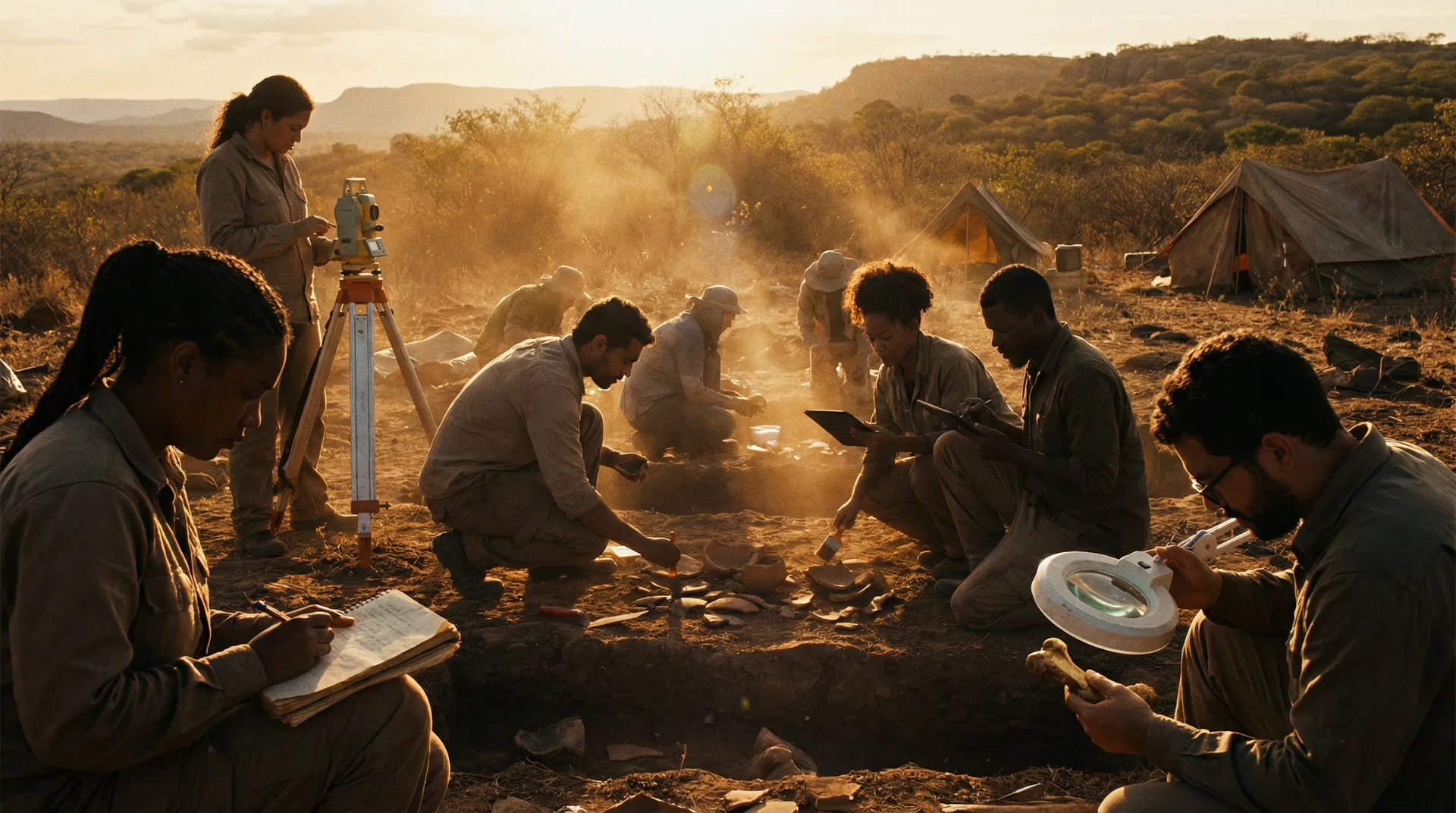 Equipe multidisciplinar da Arqueologika em trabalho de campo