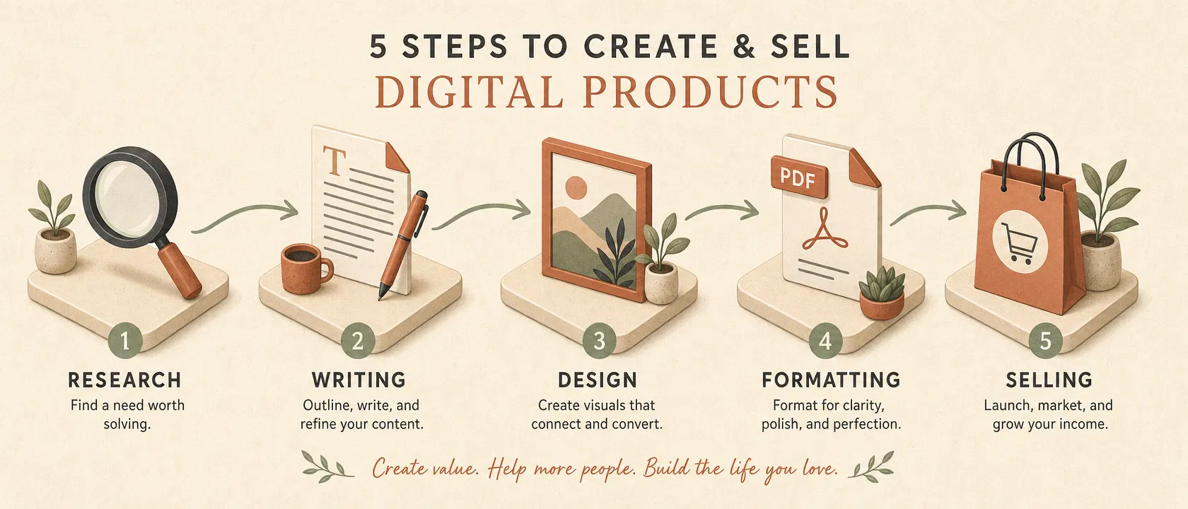 5 steps to create and sell digital products