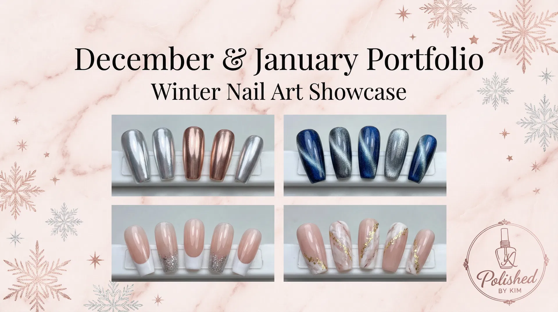 December & January Portfolio: Winter Nail Art Showcase