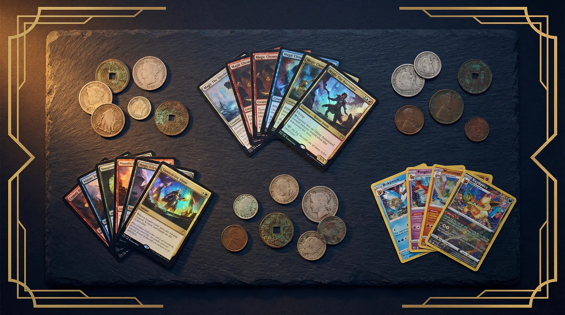 Collectible coins and trading cards