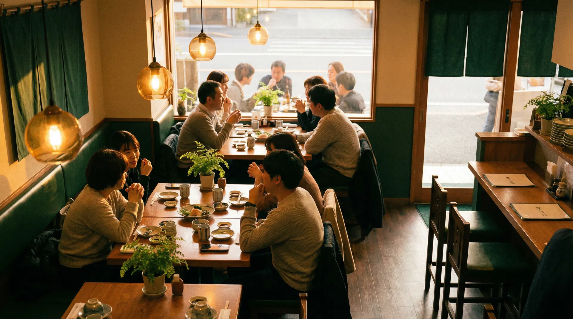 飲食店の温かい雰囲気