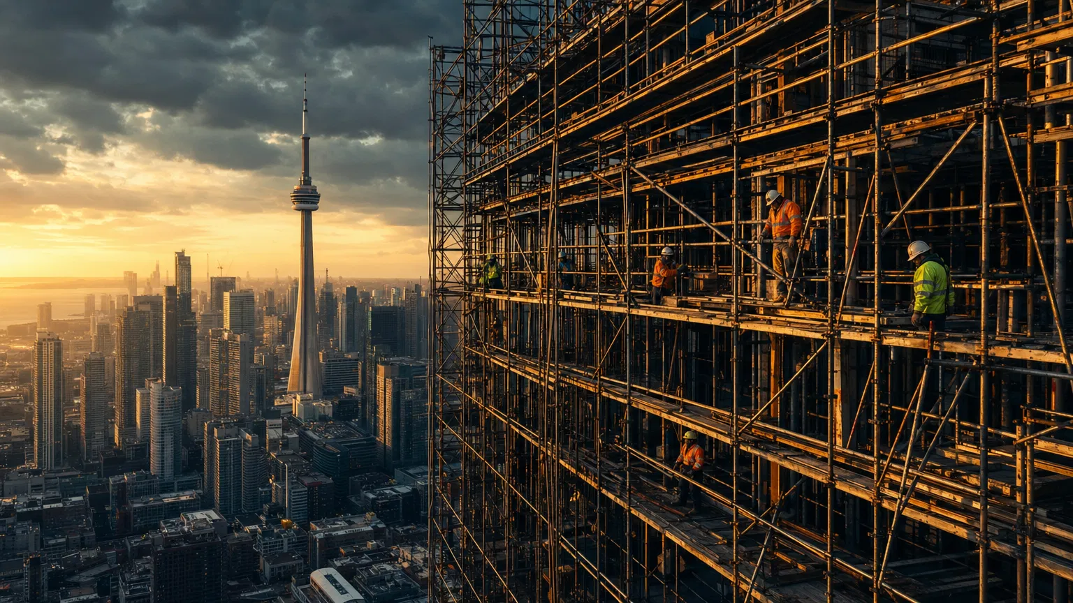 S3 Scaffolding construction site with Toronto skyline