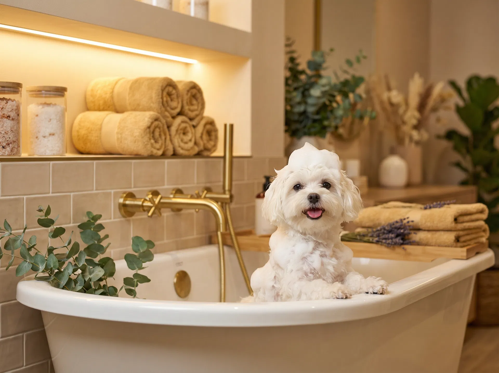 Luxury spa bath for pets at Wagz Co.