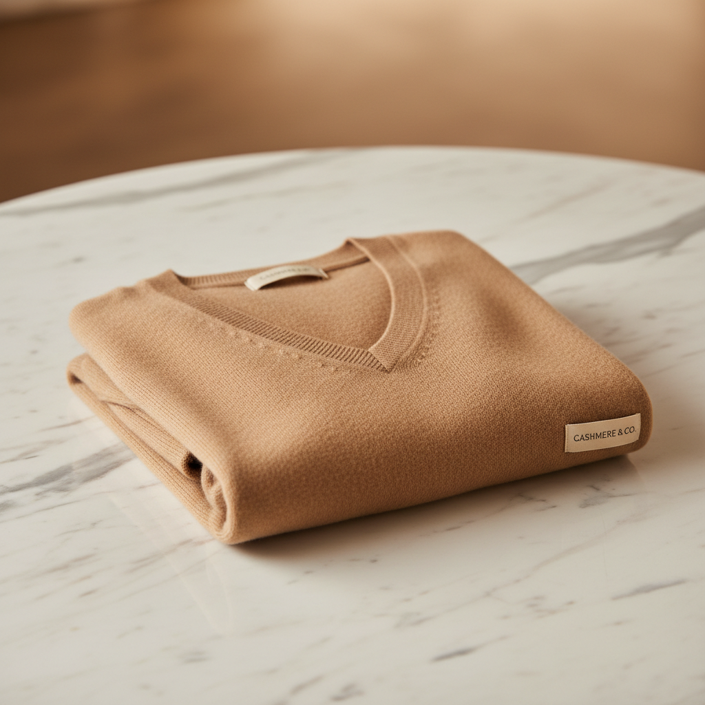 カシミアVネックニット