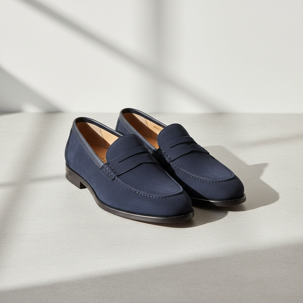 スエードローファー