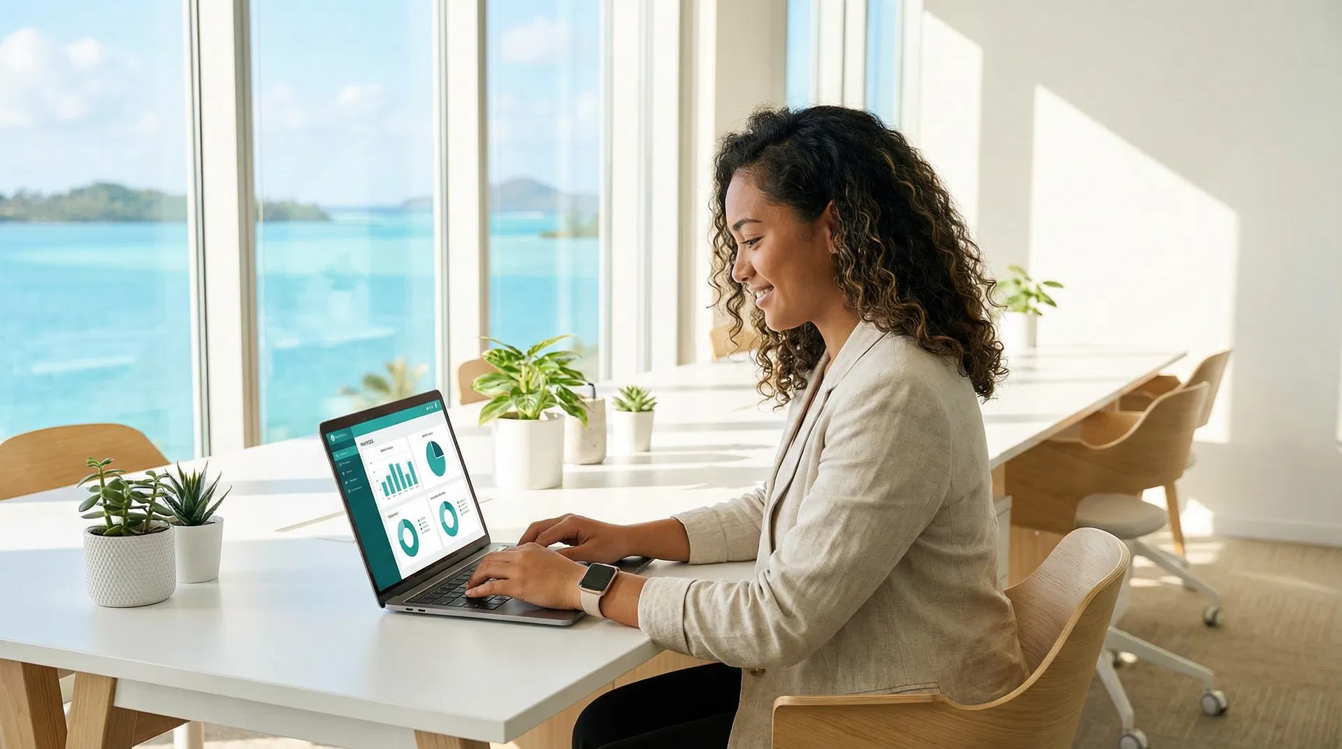 Entrepreneur polynésien utilisant Fenua Gestion