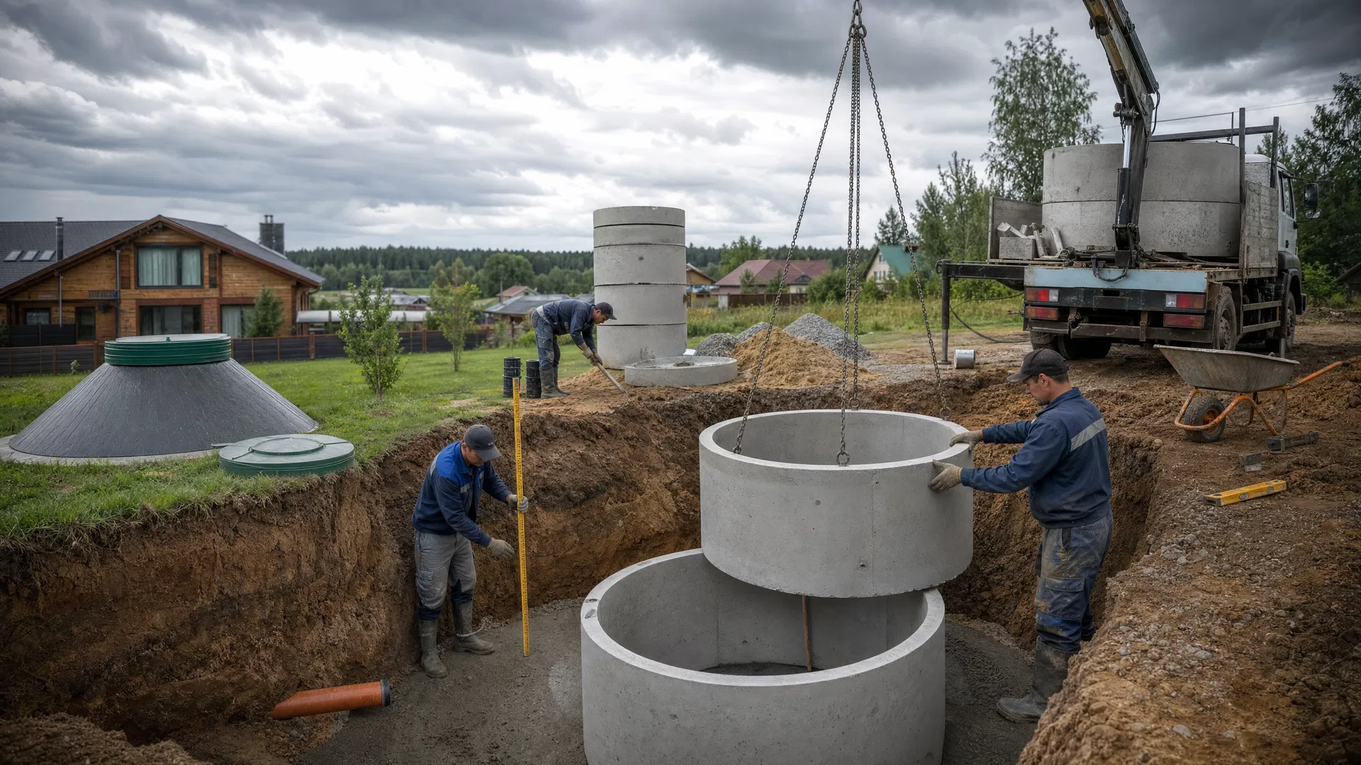 Септик из ЖБ колец под ключ в Московской области — WELLS-MO