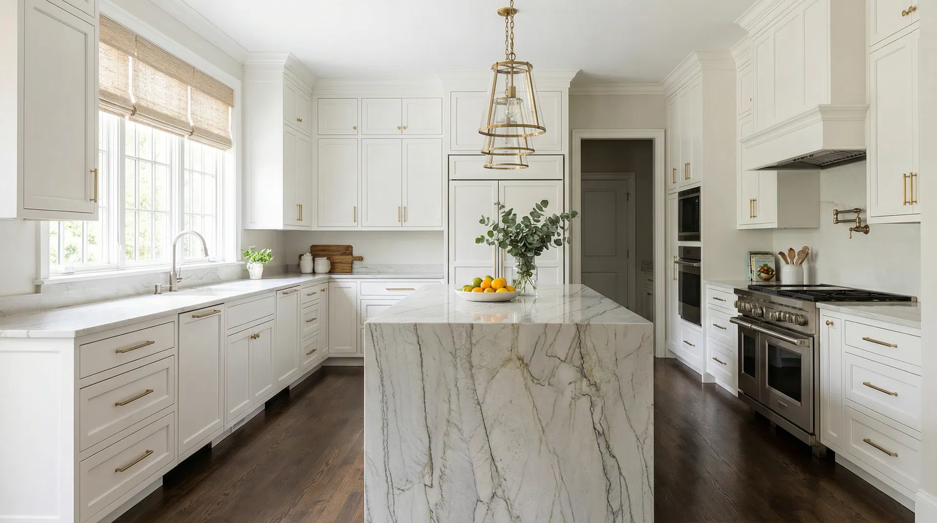 Premium kitchen remodel in Leawood KS with custom cabinets and quartzite countertops