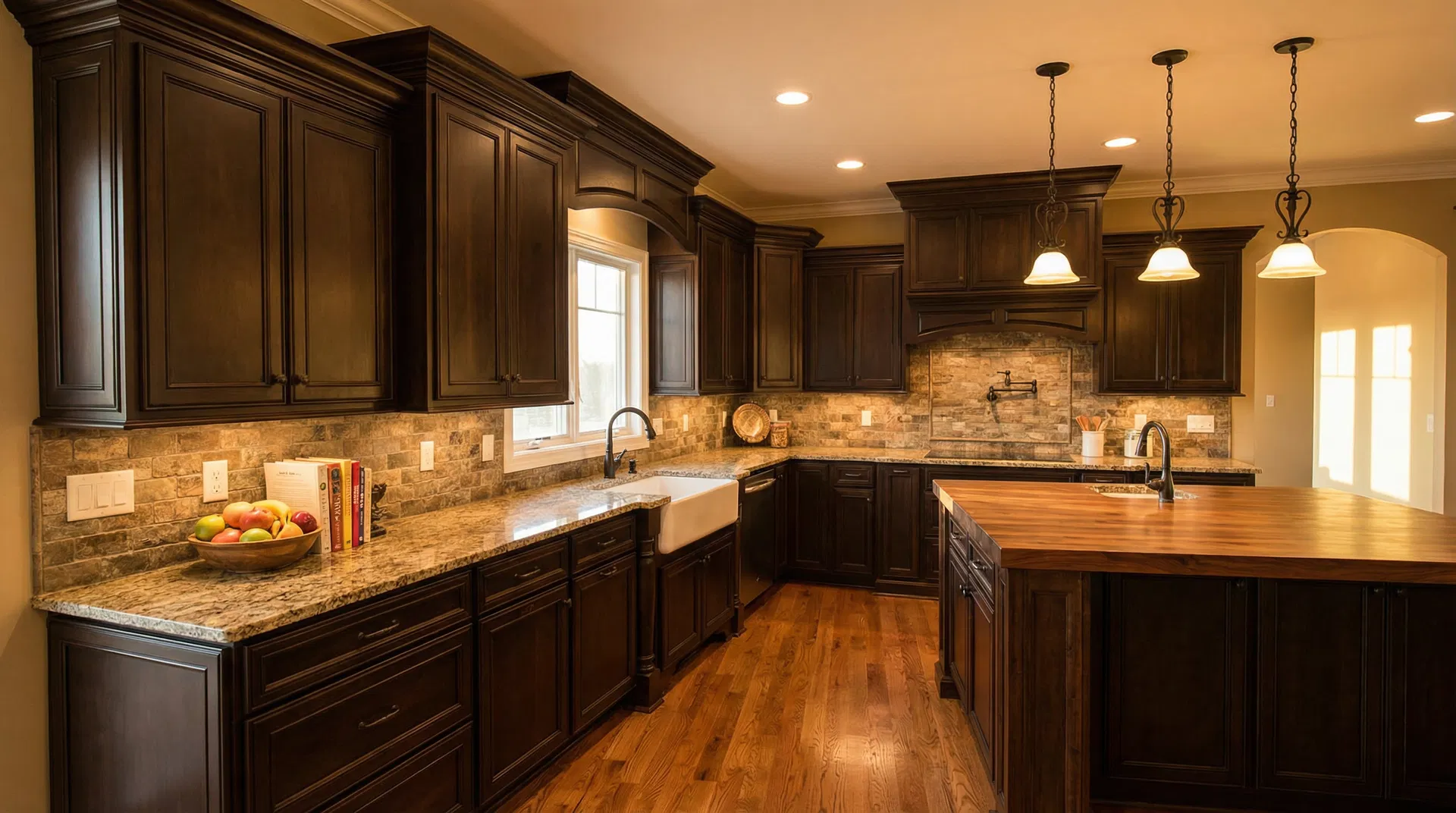 Kitchen remodel in Lee's Summit MO with transitional cabinets and quartz countertops